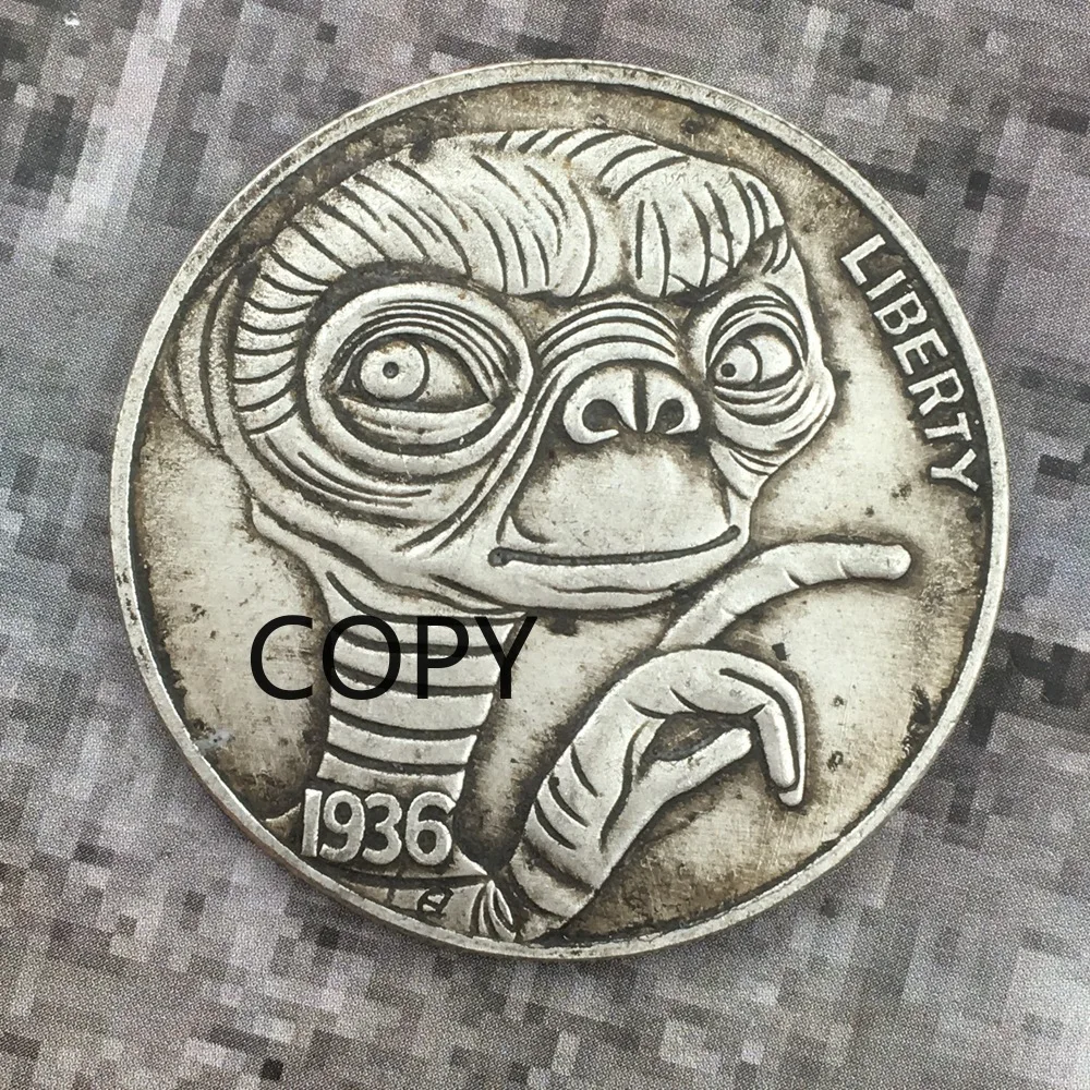 

Antique Silver Dollar 1936 US Silver Dollar Caterpillar Skull Coin Replica Coin copy