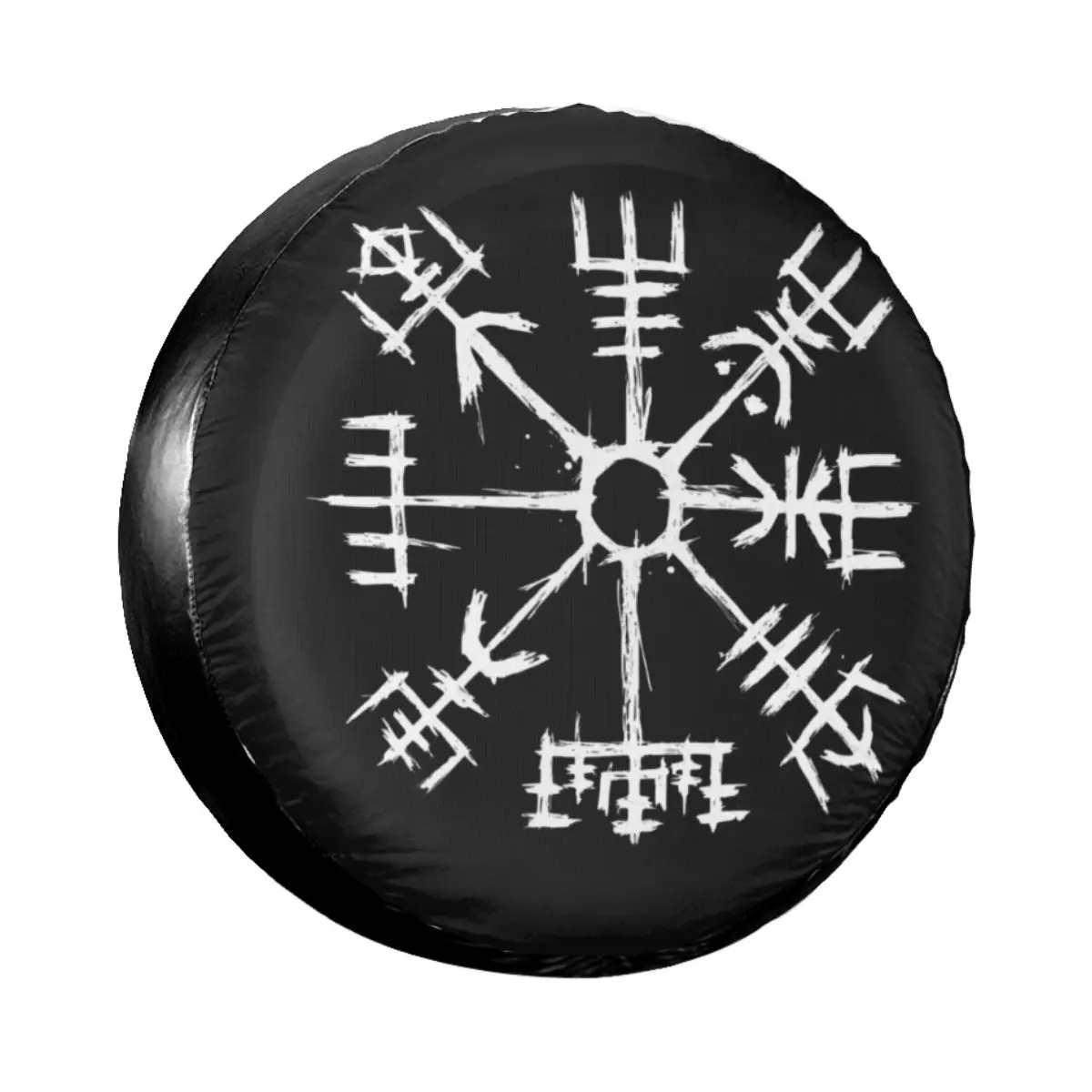 

Viking Compass Vegvisir Spare Tire Cover Dust-Proof Valhalla Norse Wheel Covers for Jeep Mitsubishi Pajero 14" 15" 16" 17" Inch