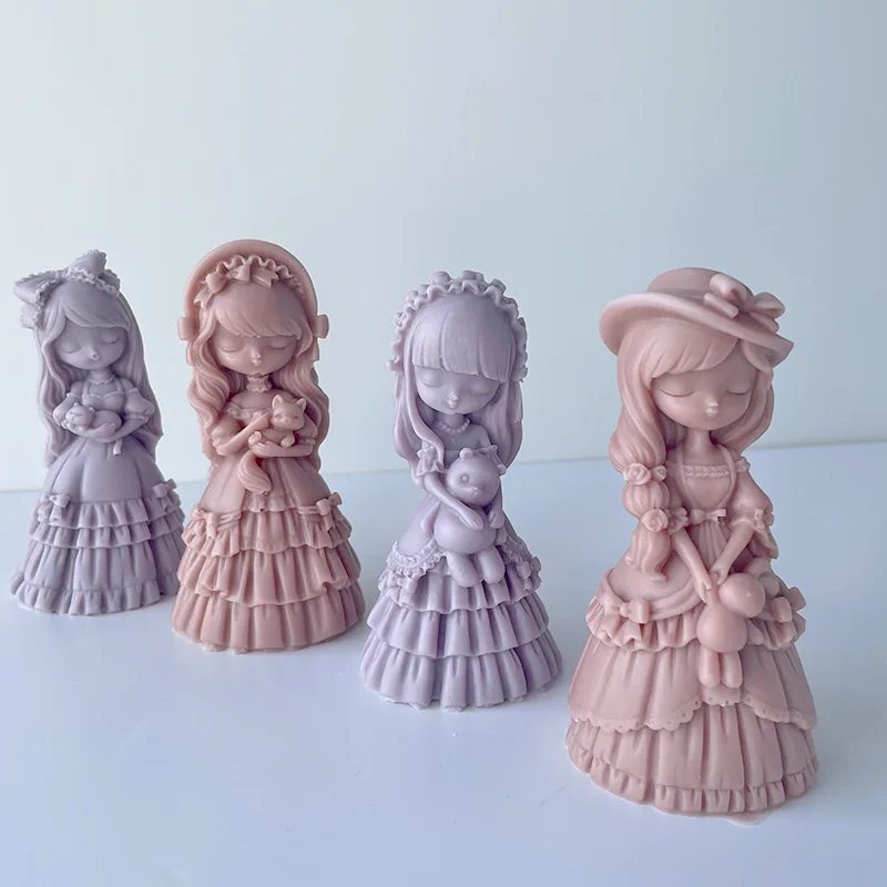 

3D Doll Princess Silicone Candle Mold DIY Gypsum Dolls Aromatherapy Candle Resin Soap Mould Cake Chocolate Molds Home Decor Gift