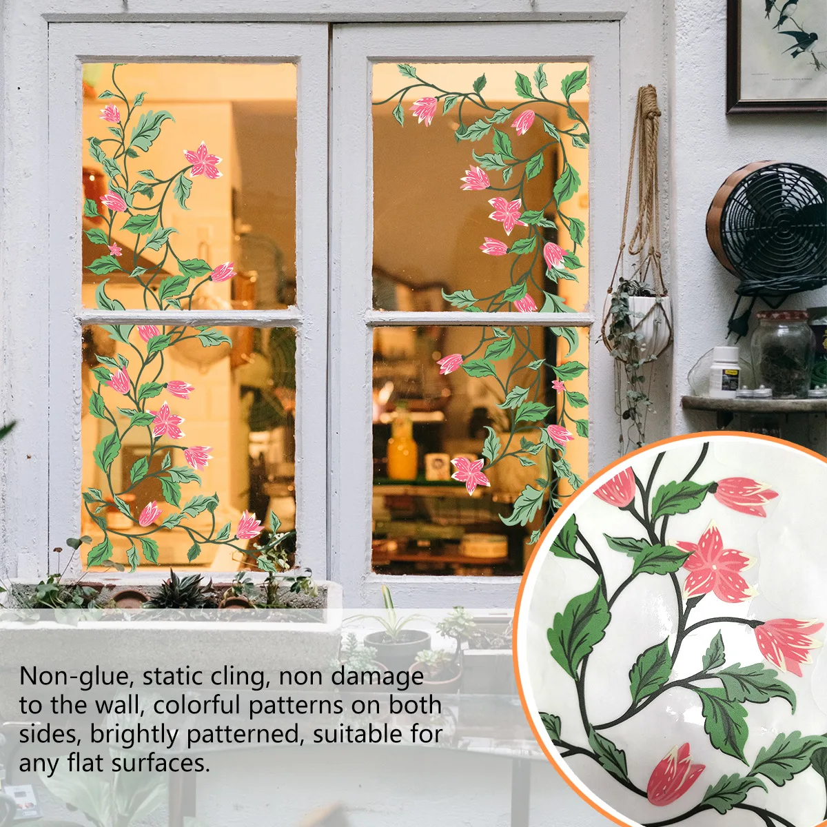 Подвесные виноградные окна цепляются опавшие цветы наклейки на съемная