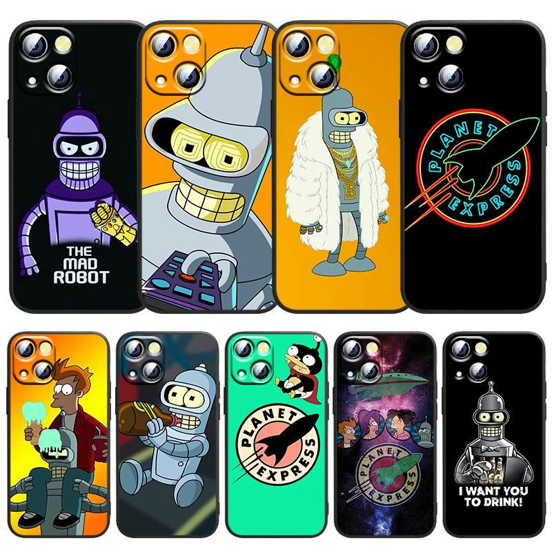 

Disney Futurama Bender Art Phone Case For Apple iPhone 14 13 12 11 SE XS XR X 7 8 6 5 mini Plus Pro MAX 2020 Black FUndas TPU