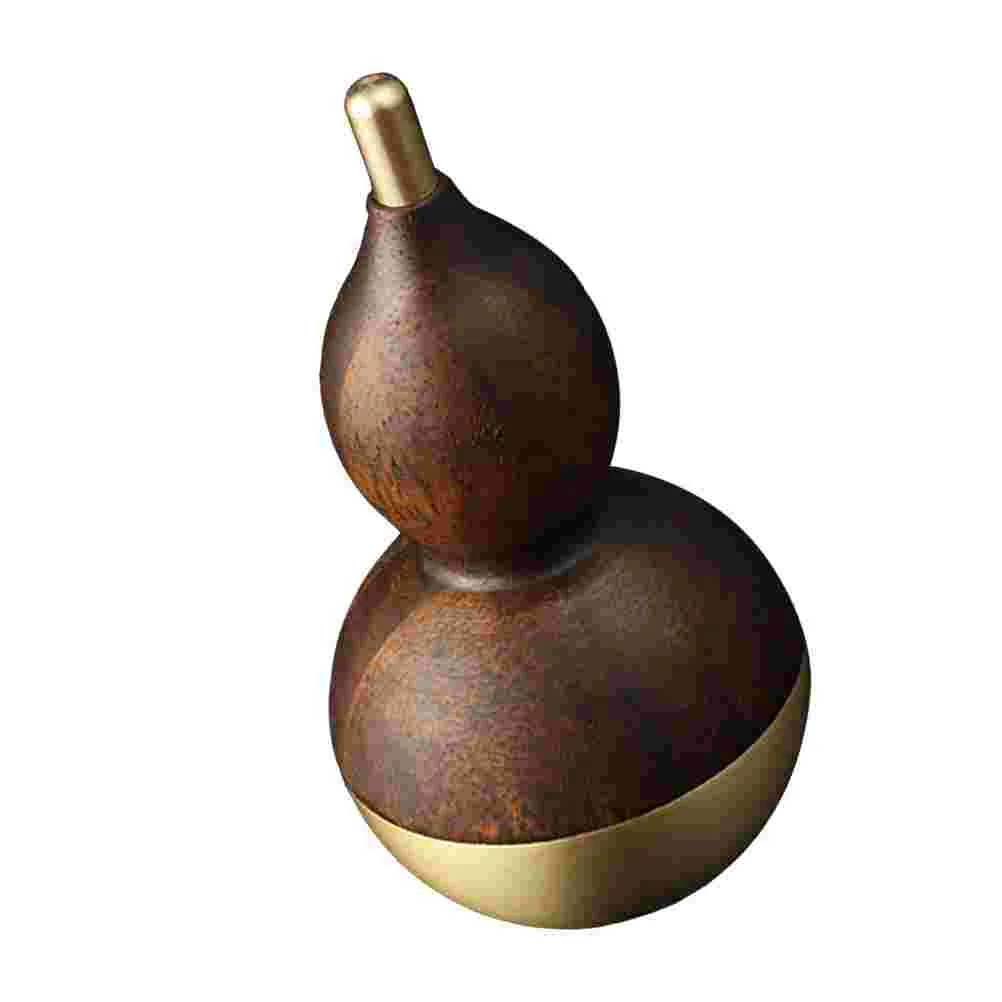 

Gourd Statue Chinese Crafts Decor Brass Gourds Good Figurine Luck Success Fengshui Lu Hu Lou Wu Wooden Ornament Bagua Ornaments