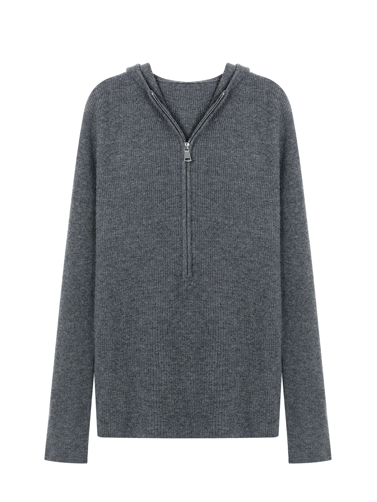 Momade Idle Sle полумолния с капюшоном вязаный женский пуловер на осень и зиму 2024 новый