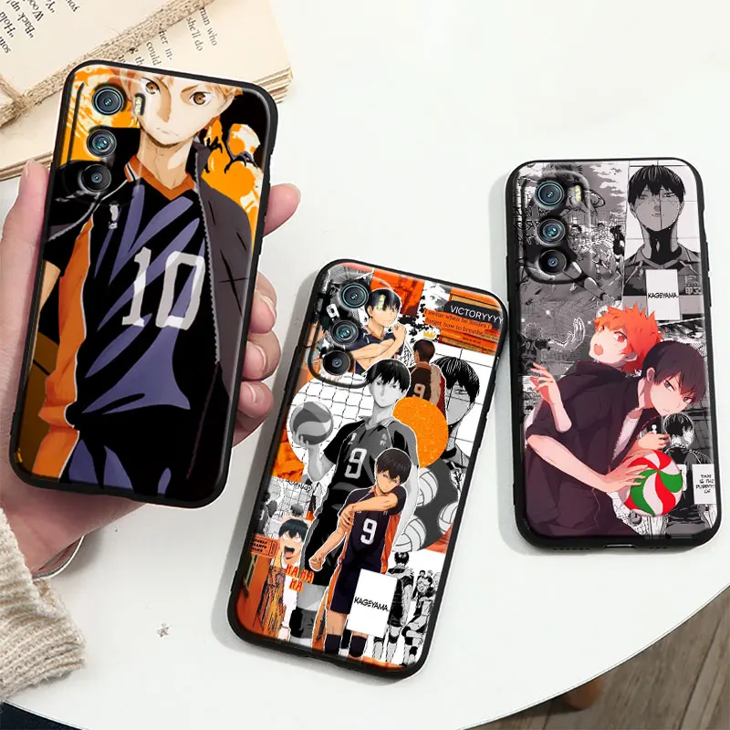 

Cartoon Anime Volleyball Haikyuu Cover For Motorola MOTO G9 G22 G30 Edge30 Pro E22 S E30 E40 Fusion Plus Lite Black Phone Case