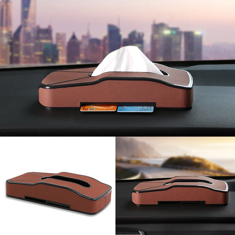 

Car Tissue Box Car Model Design Mutifunction With Card Slot Fashionable Appearance Interior Decoration Accessories Five Colour