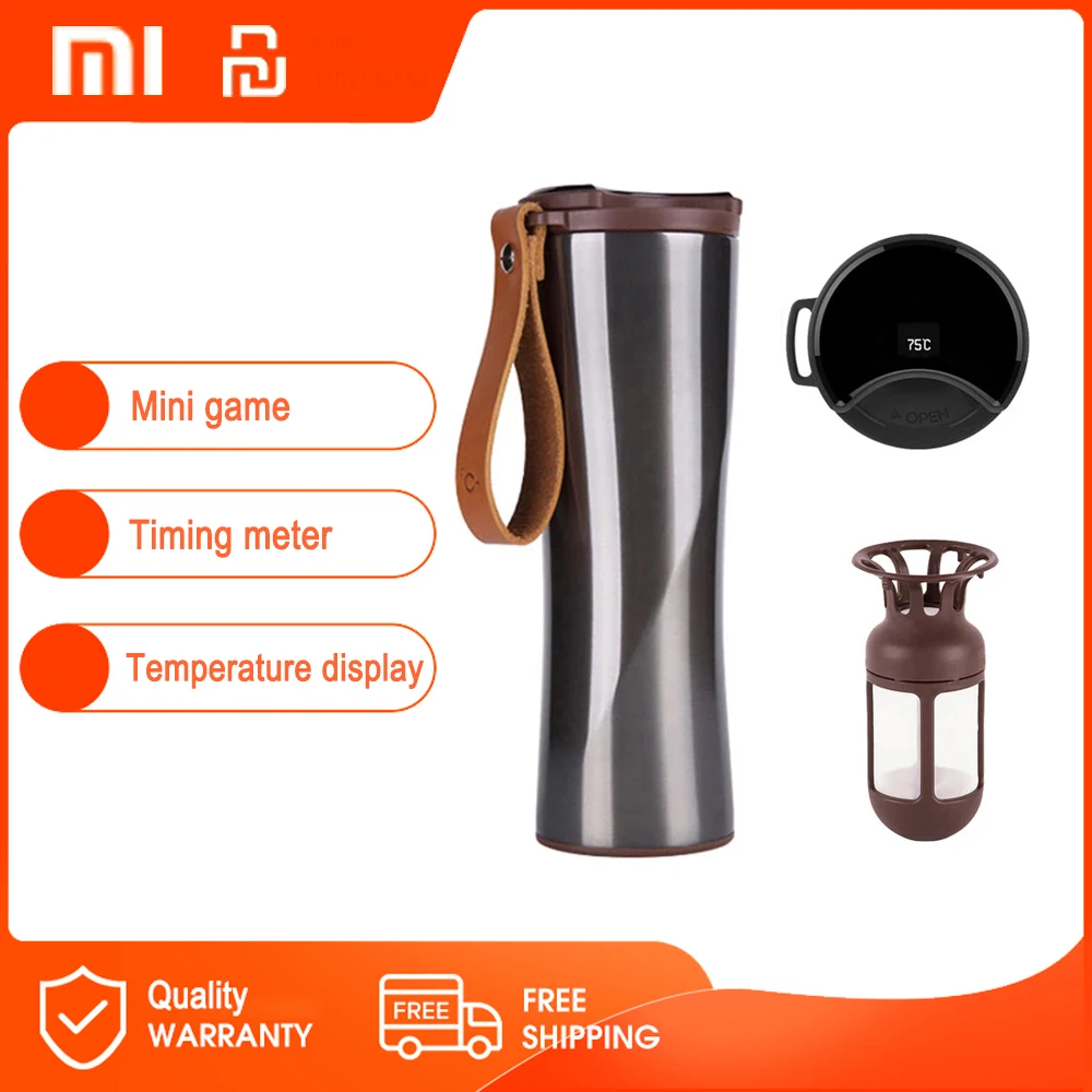 

Xiaomi Smart Coffee Tumbler Travel Mug Moka 430 Ml Portable Vacuum Bottle Oled Touch Screen Thermos Stainless Steel Coffee Cup