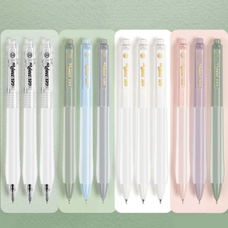 

Low Decibel Retractable Smooth Writing Quick Dry Gel Pens, 3 Pcs 0.5mm CS-tip High-capacity Black Ink Gel Pens