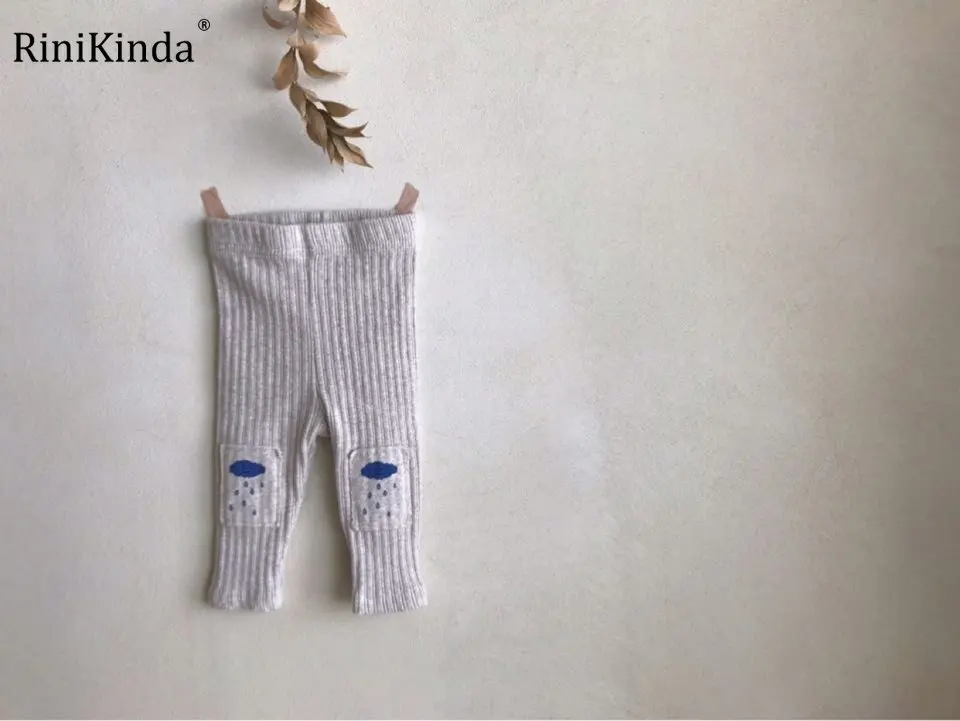 

RiniKinda 2023 Cartoon Spring Autumn Baby Pants Newborn Girls Leggings Soild Color Cotton Pants Kids Children Leggings