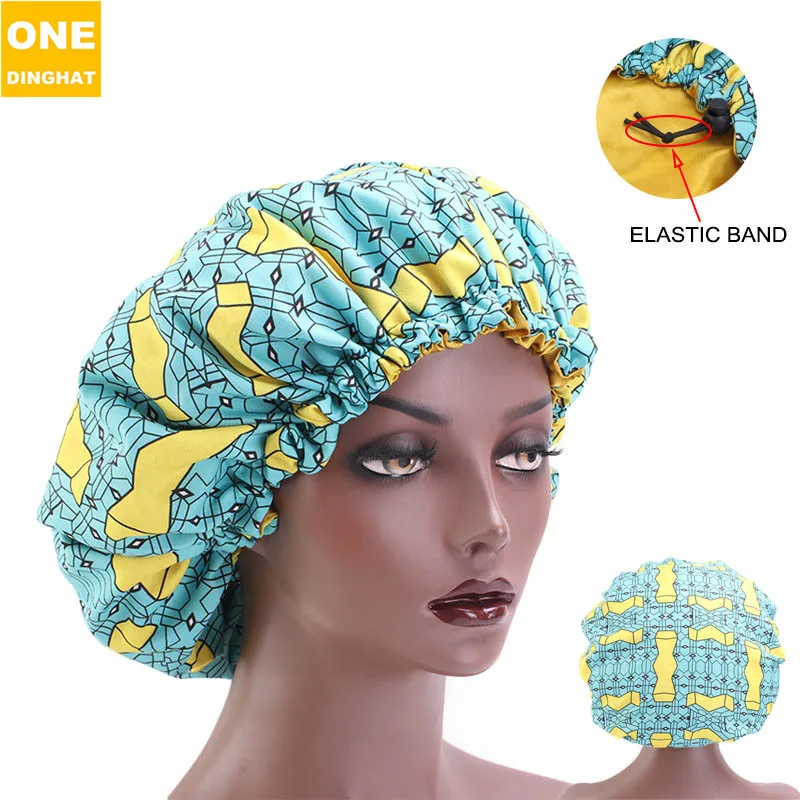 

Атласная двухслойная круглая Ночная сорочка с Африканским батиком, регулируемая эластичная застежка, товары для перевозок