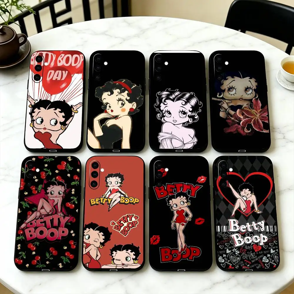 Фото Чехол для телефона B-Betty Cute B-Boops для Samsung Galaxy A73, A72, A71, A70, A53, A52, A51, мягкий силиконовый черный чехол №1