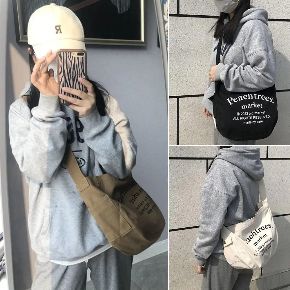 

Canvas Messenger Bag New Large Capacity Retro Japanese Tote Bag Student Shoulder Bag Women Men