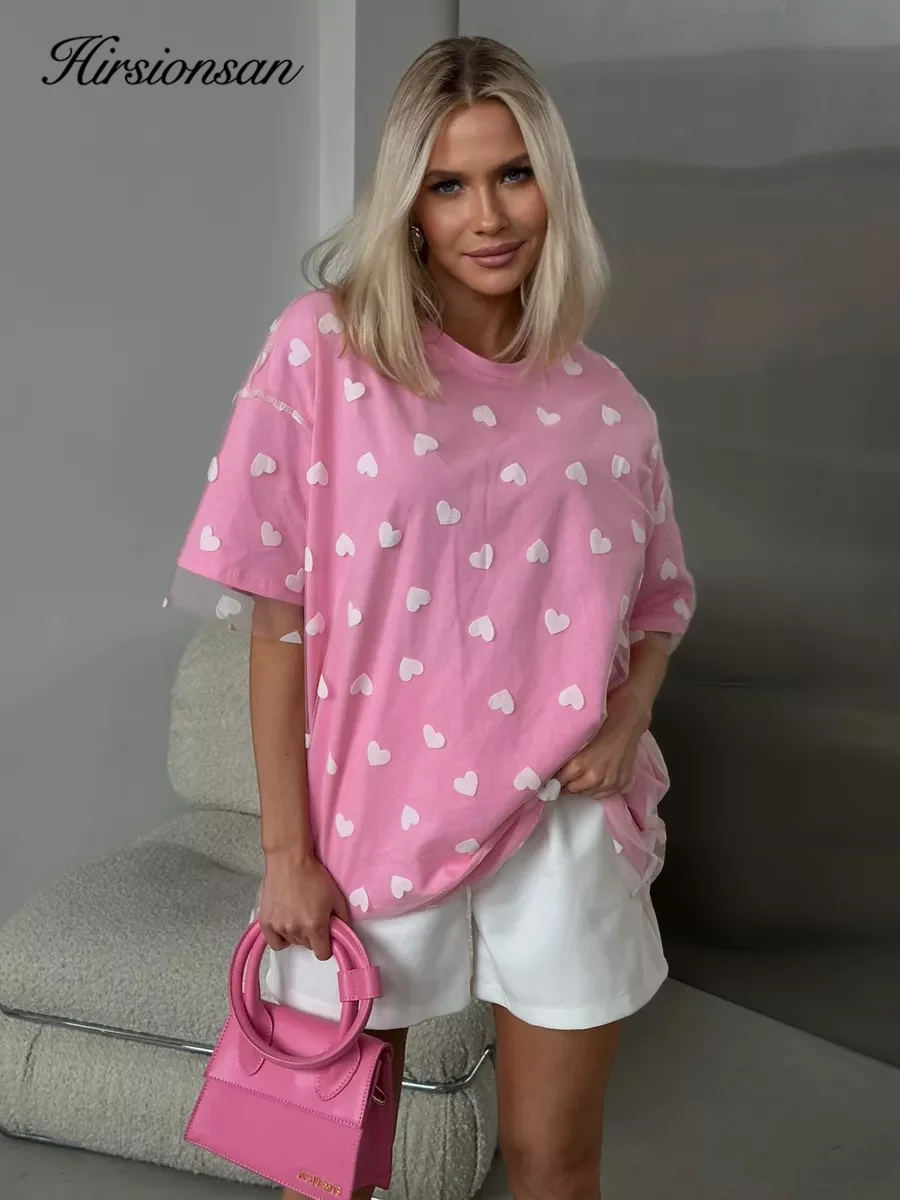 Hirsionsan сетчатая футболка с сердечками