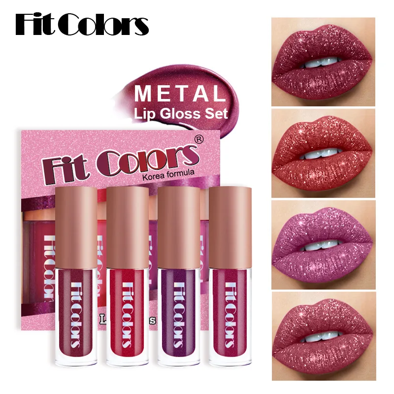 

4pcs/set Velvet Non-stick Cup Diamond Lip Gloss Matte Liquid Lipstick Waterproof Long Lasting Matte Lip Tint Red Nude Cosmetic