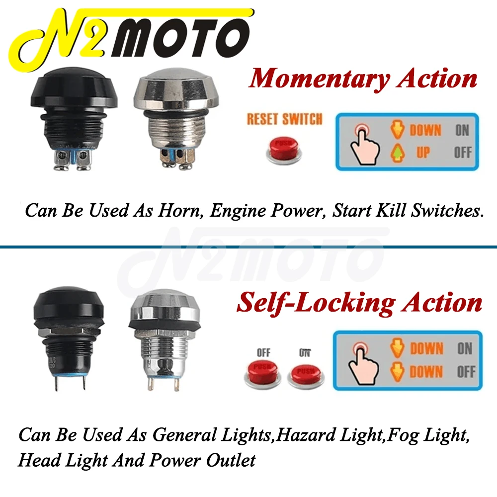 Универсальный 12-миллиметровый защелкивающийся переключатель алюминиевая