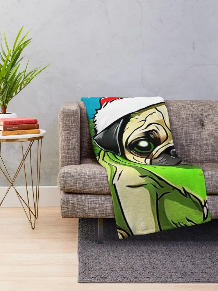 Одеяло Pug HAPPY HOLIDAYS 19 PUGGY декоративные диваны манга свободные пляжные одеяла