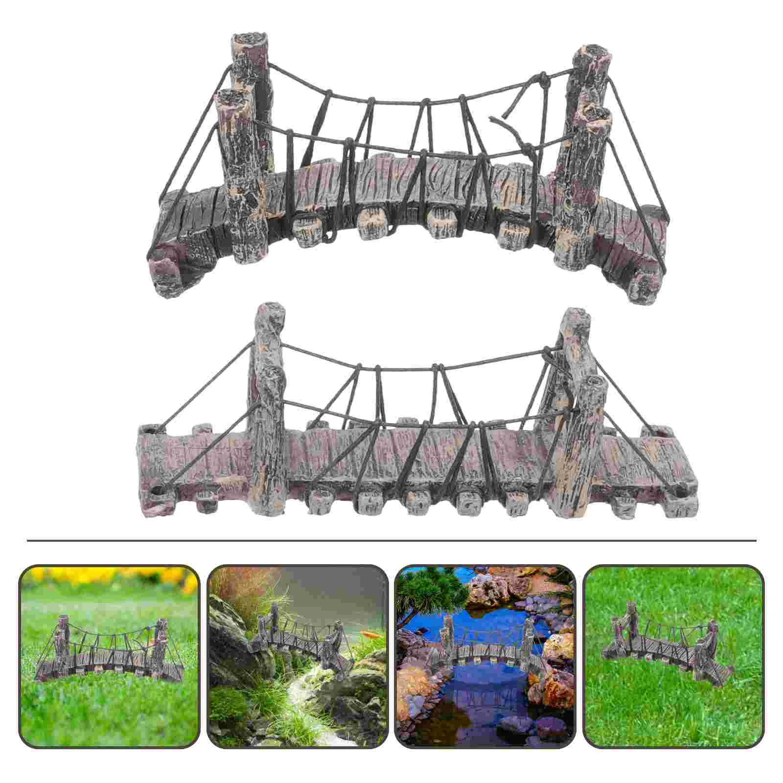 

Bridge Garden Mini Decor Miniature Landscape Micro Ornament Fairy Ornaments Figurines Aquarium Figurine Model Decorations Resin