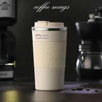 510ml stainless steel car coffee mugs for fiat 500 hoticed vacuum flask car coffee cup travel water bottle car accessories
