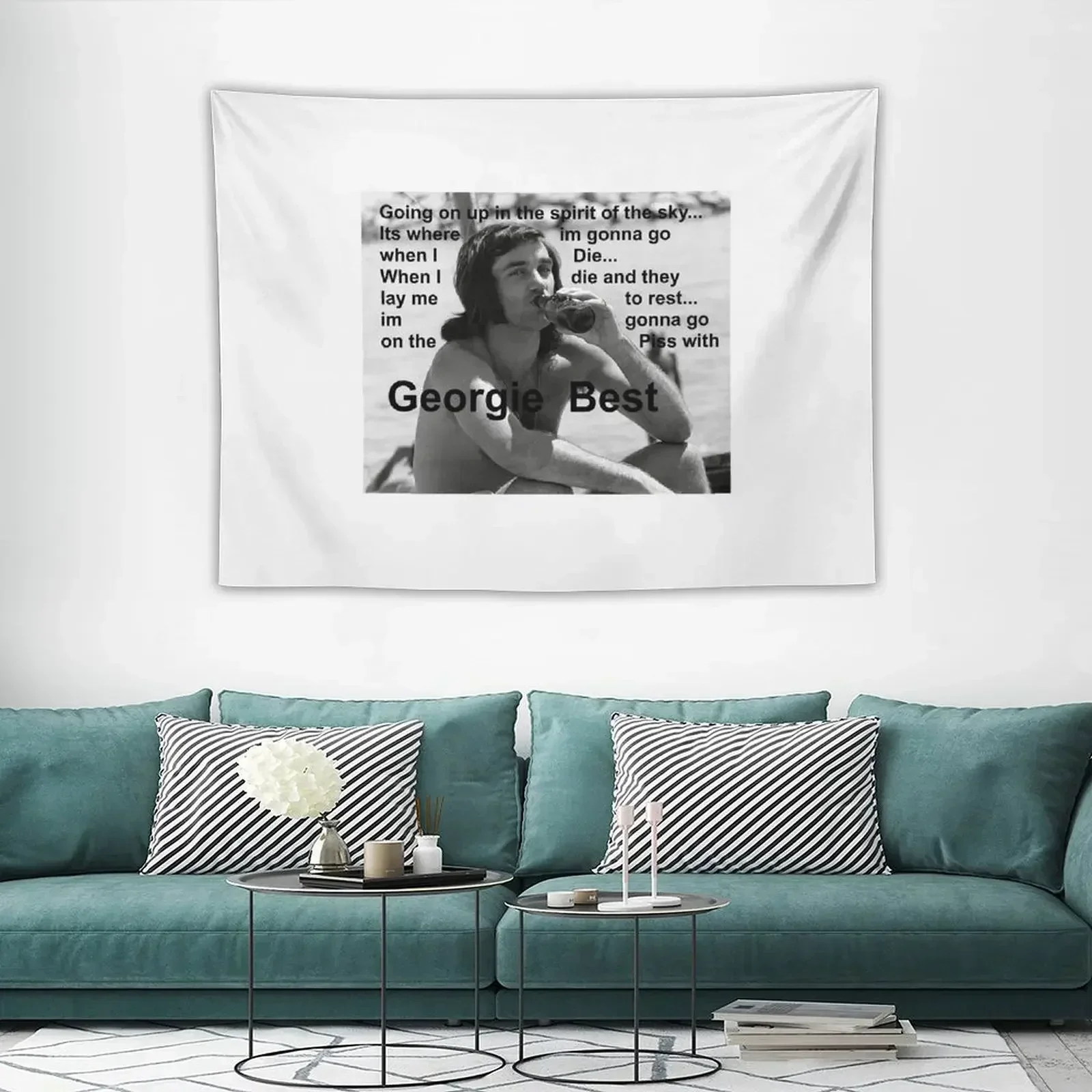 Гобелен George Best-Spirit in the Sky украшение комнаты эстетическое эстетический гобелен