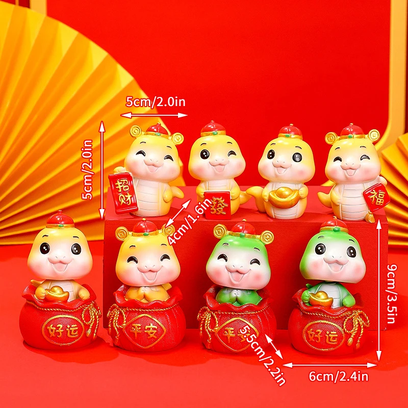 1 шт. милый креативный орнамент в виде змеи на 2025 год фигурка со знаком удачи