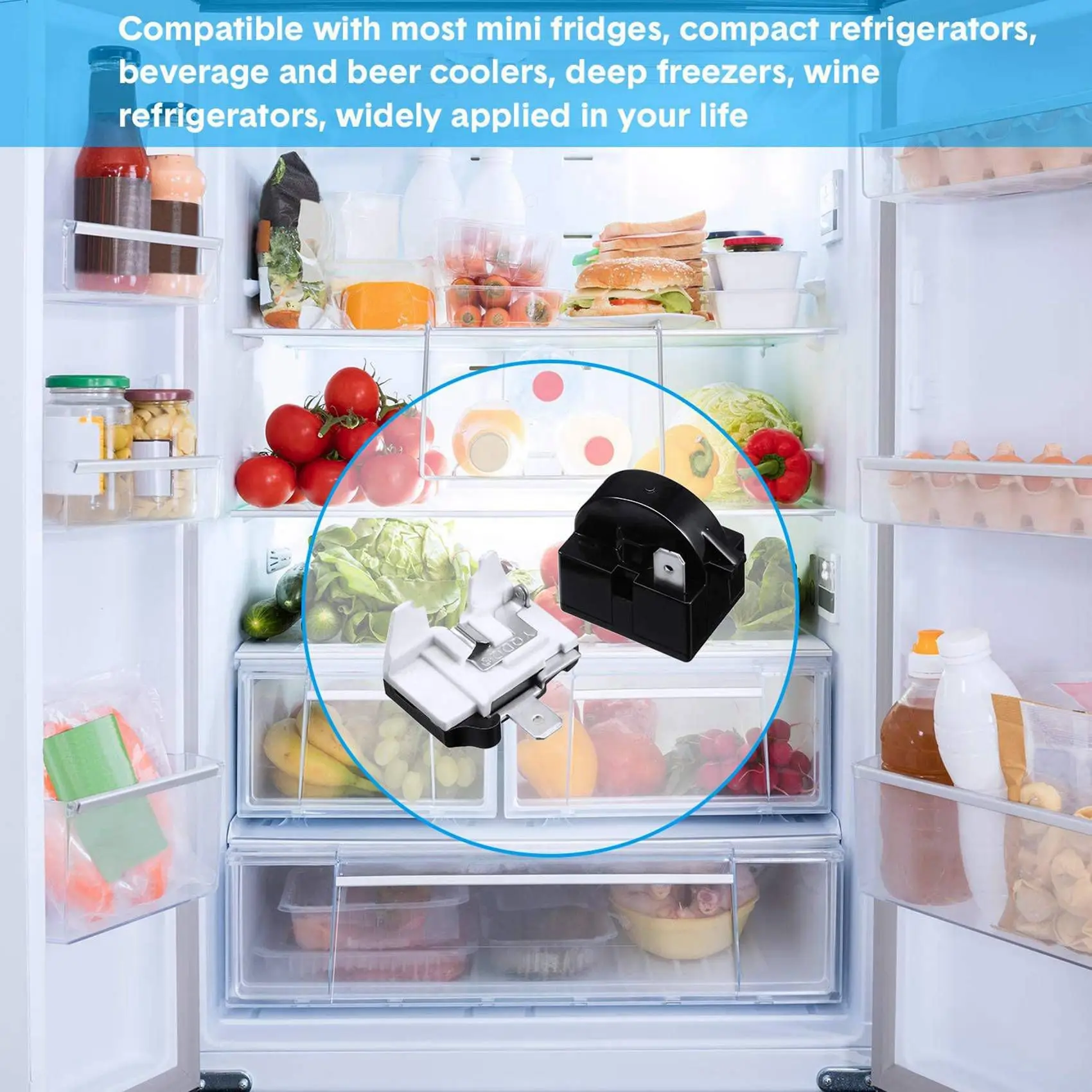 10X QP2-4.7 стартер PTC реле 1 штырьковое и 6750C-0005P защита от перегрузки в холодильнике