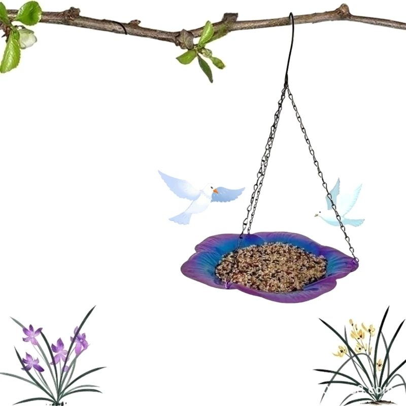 Металлический подвесной поднос для ванной улицы декор сада воды птиц цветочный