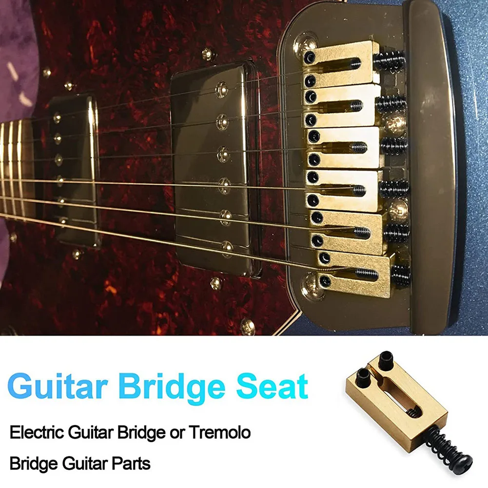 6 String Electric Guitar Hardtail Fixed Bridge Set Roller Saddle Bridge FD With Wrench Music Instrument Guitars Replacement Part enlarge