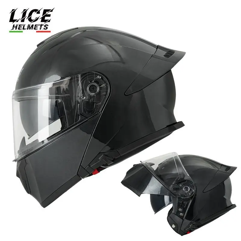 Мотоциклетный шлем с откидной двойной линзой гоночный внедорожный мужской Cascos