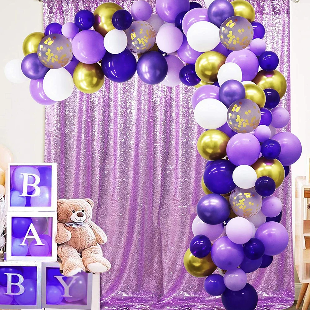 

Dark Pastel Chrome Purple Balloons Garland Arch Kit White Gold Confetti Ballon Set Wedding Baby Shower Birthday Party Decoration