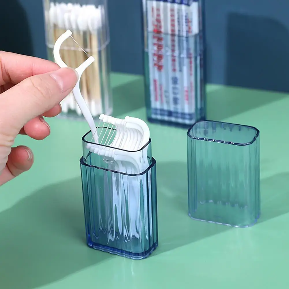 

Toothpick Storage Box Portable Transparent Plastic Mini Size Swab Storage Case for Travel