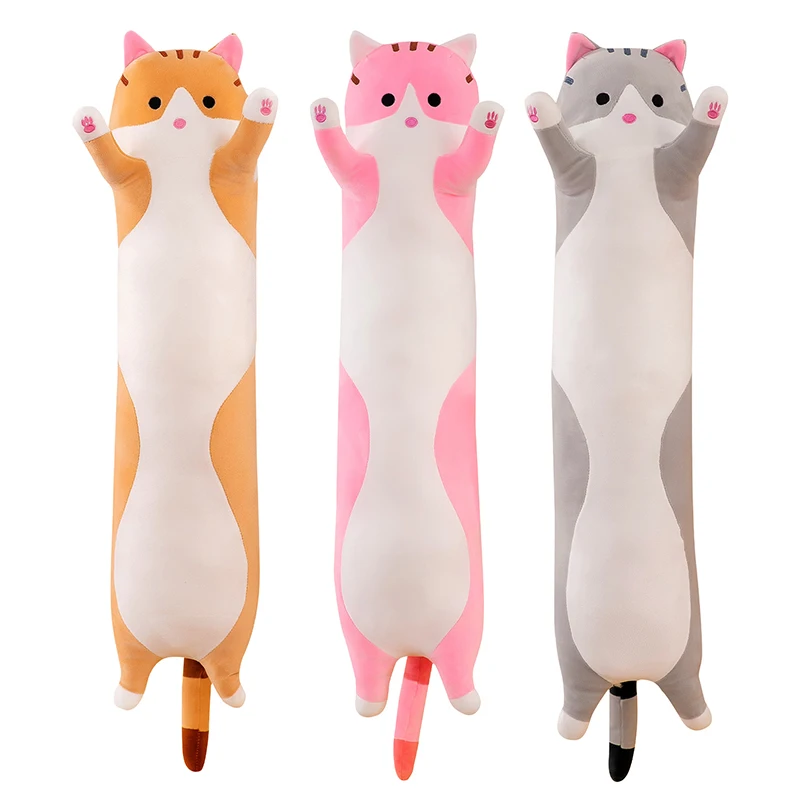 

New 50cm Cute Soft Long Cat Boyfriend Plush Toys Stuffed Pause Office Nap Sleep Pillow Cushion Gift Doll for Kids Girls