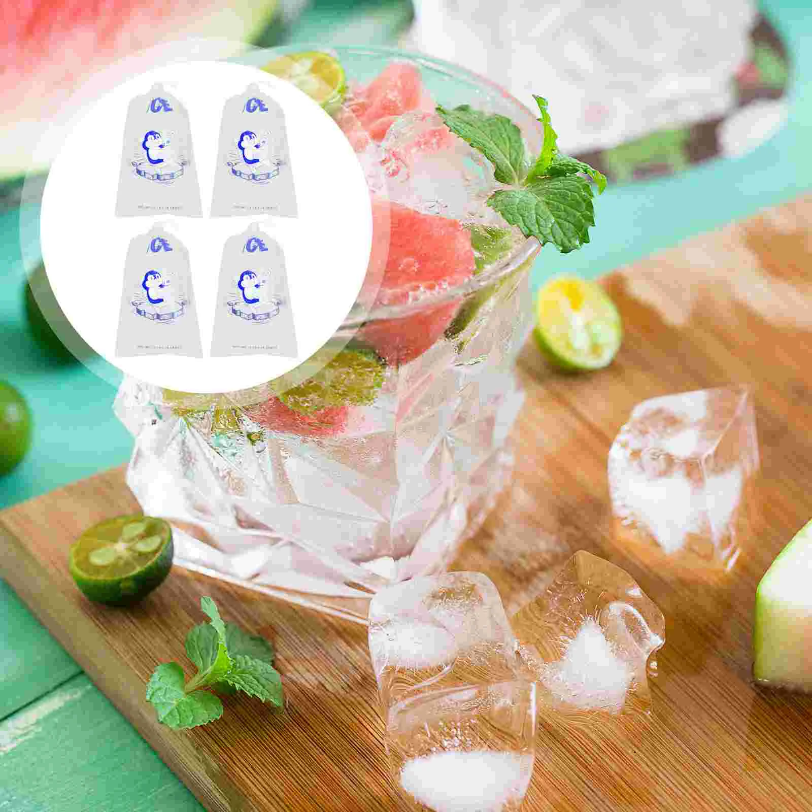 

50 Pcs Thicken Ice Cube Bag Bags Freezer Refrigerator Storage Supply Reusable Plastic Pouch