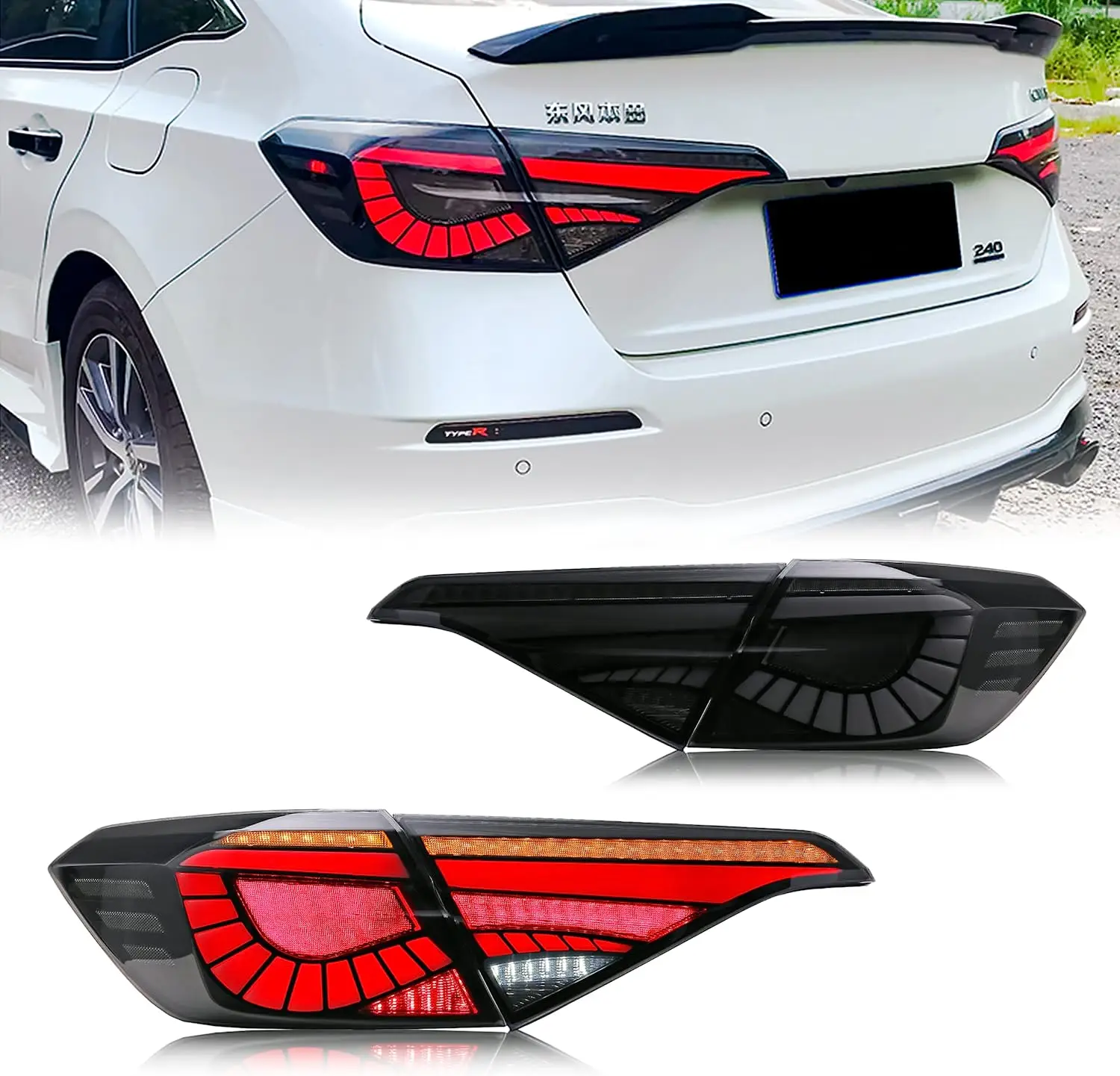 

LED Taillights Assembly for Honda Civic 11Th GEN 2022 2023 Start-up Sedan Rear Lamps Animation Sequential Signal Tail lights