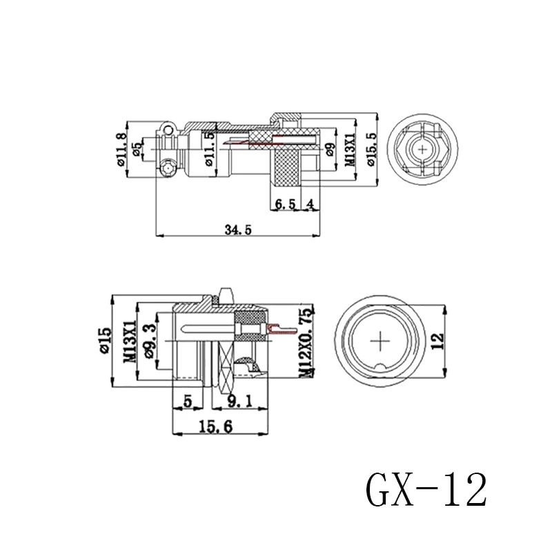 Авиационный соединитель GX12 2 3 4 5 6 Pin штепсельная розетка панель металлический