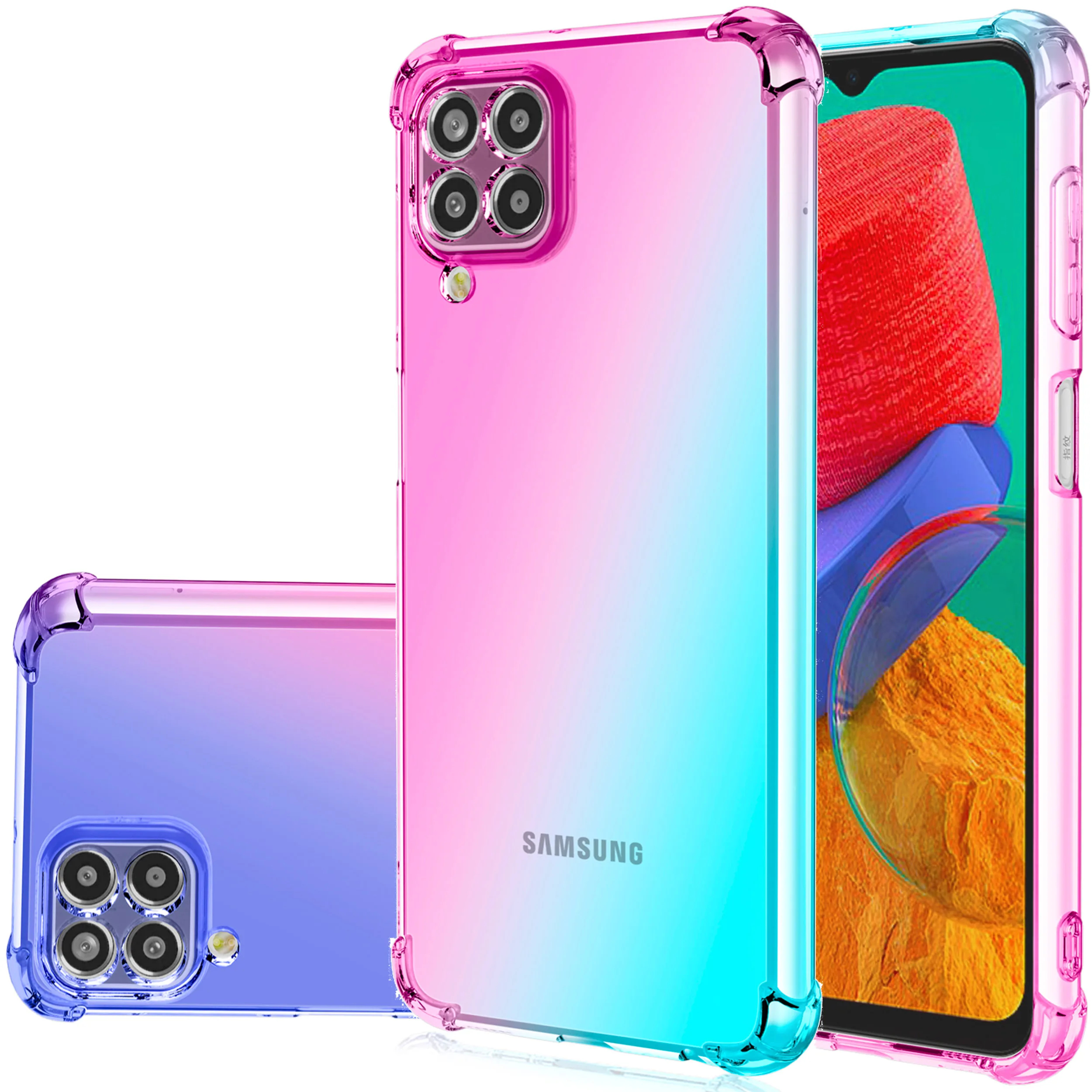 

For Samsung Galaxy M53 M52 M51 EV M51 US M42 M40s m40 m33 5G m32 m31s M31 M32 4G Global prime Phone Case,Hybrid Gradient Cover