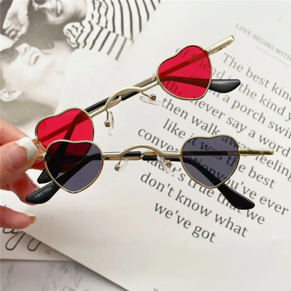 

Women Men Punk Hip Hop Candy Color Heart-Shaped Sunglasses Ultra-small Shades Sun Glasses
