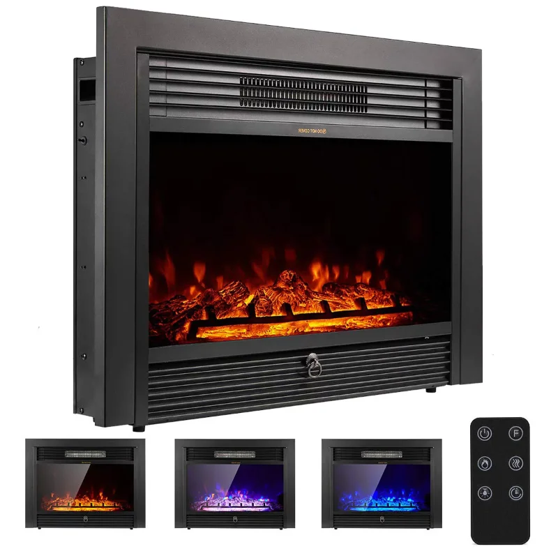 Electric Fireplace Insert with Remote Control and Timer