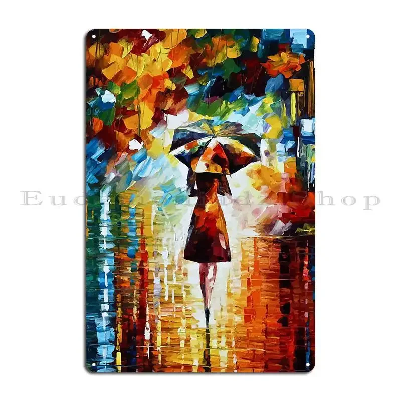 Металлическая табличка Warm Lights In The Night Leonid Afremov