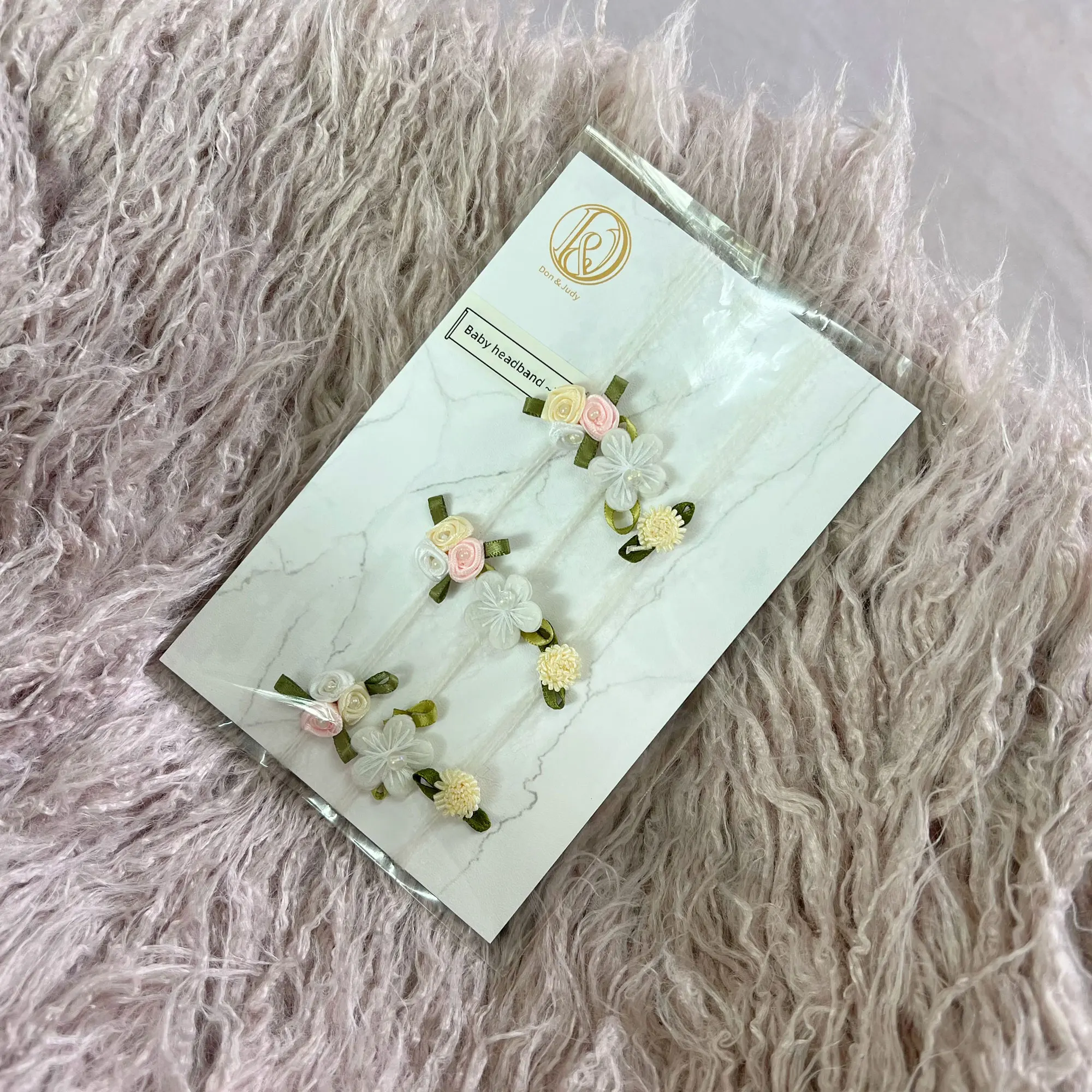 Мохеровая пряжа для новорожденных Don &amp Judy с застрягивающимся цветком головные