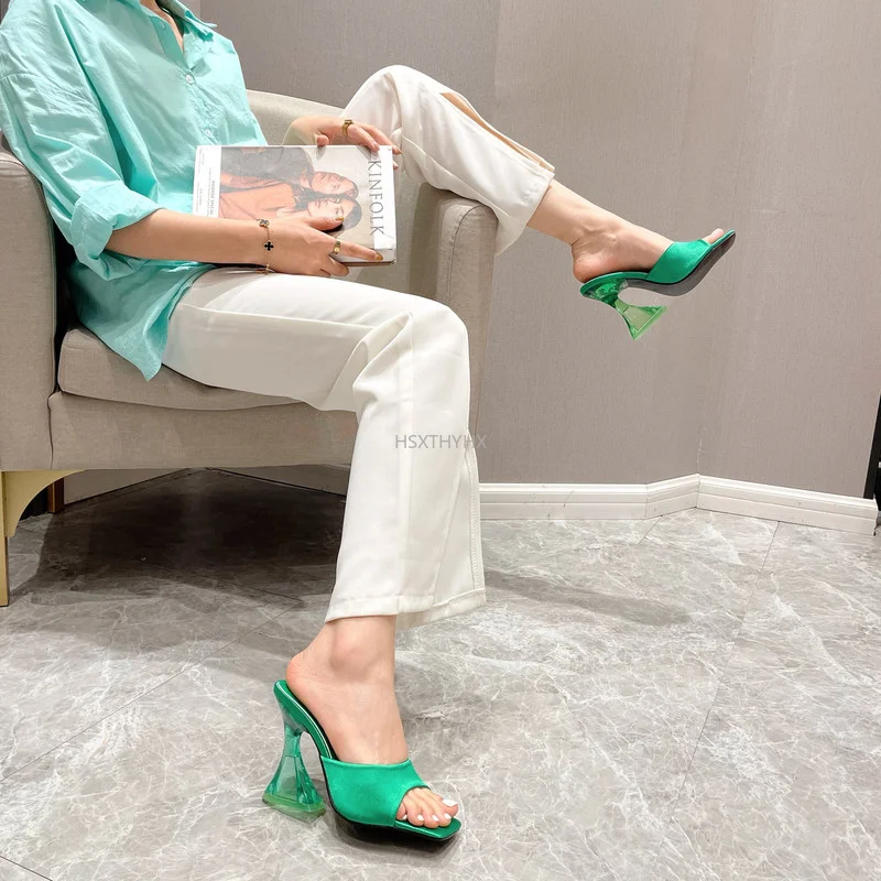 Woman Slippers Sandals Peep Toe Mules 