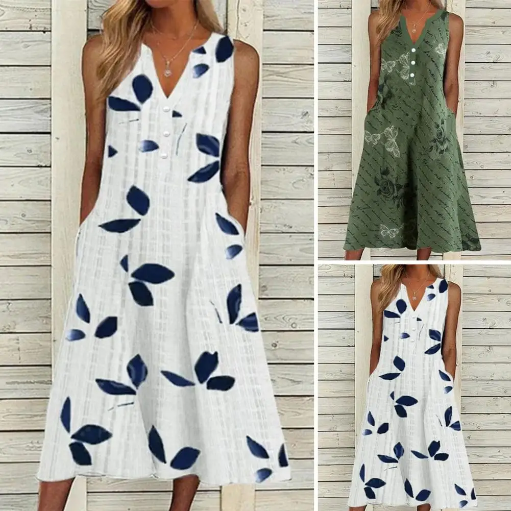 

Женское платье, стильное тонкое летнее платье с V-образным вырезом и широким подолом, женская одежда, летнее платье-миди, женское летнее платье