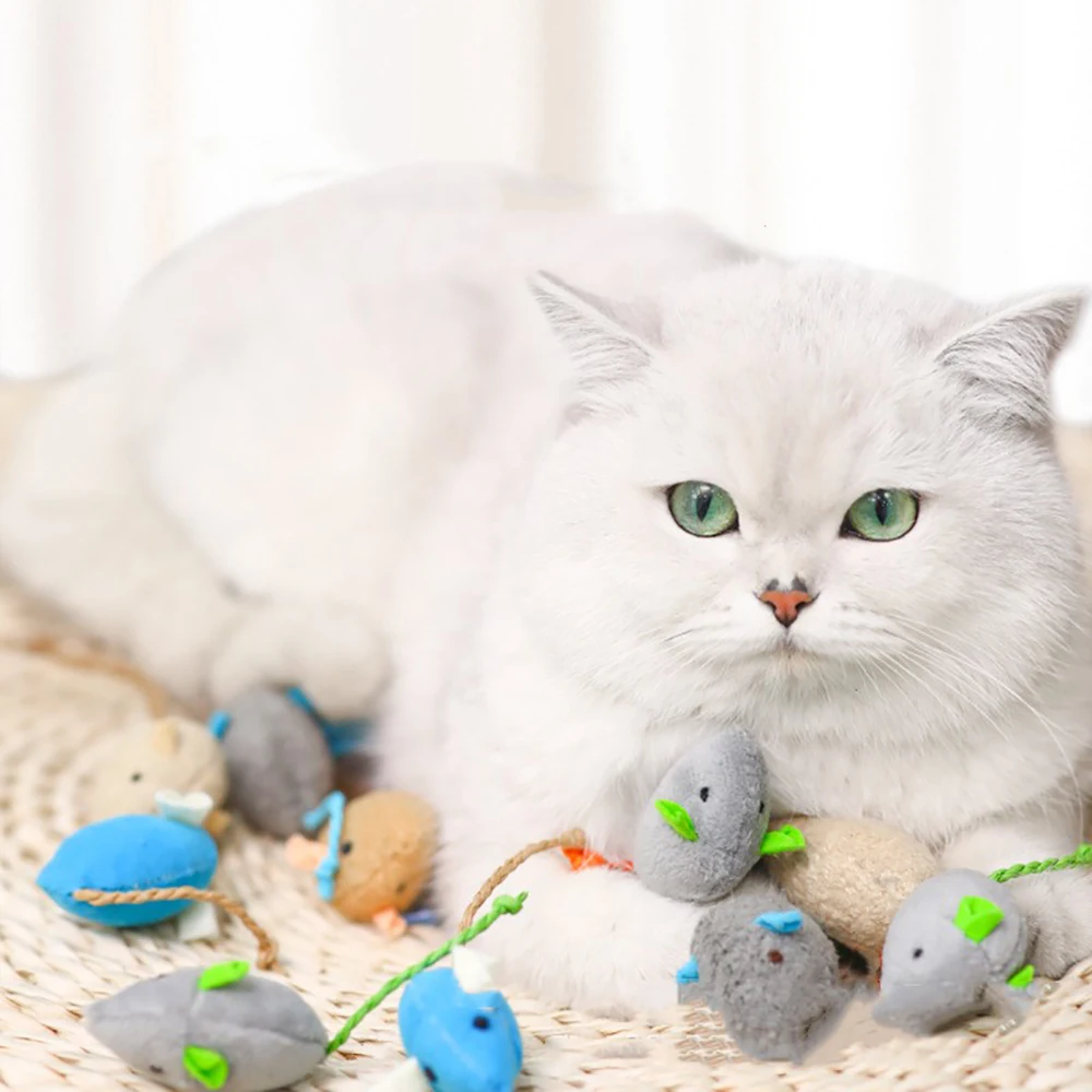

3pcs/lot Cat Toys Plush Simulation Mouse Contain Catnip for Kitten Cat Scratch Interactive Mouse Toy Bite Resistance Small Mouse