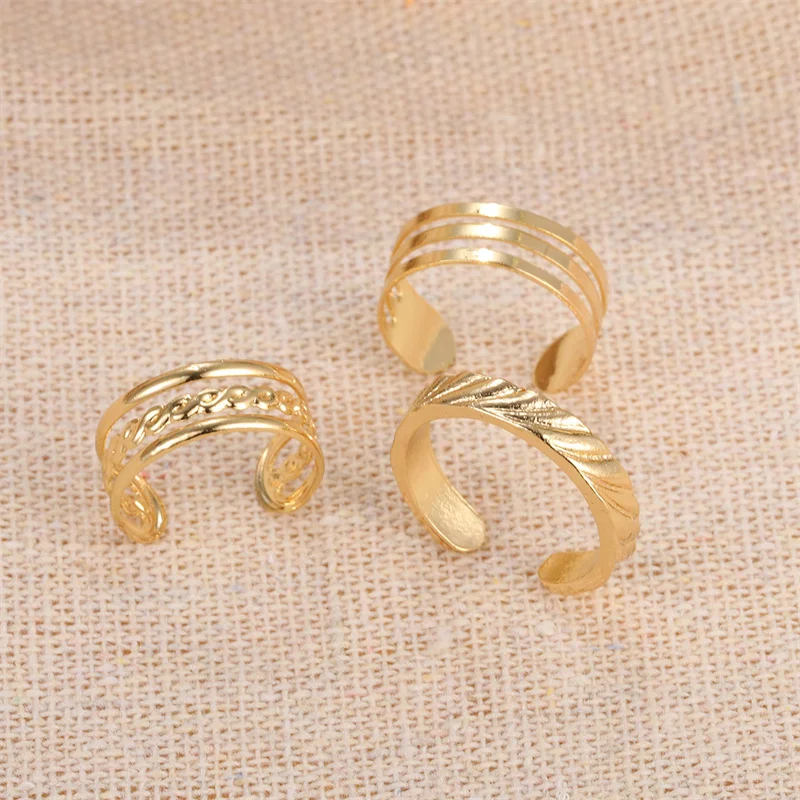 3 шт. Модные кольца с открытым носком для женщин регулируемые простые