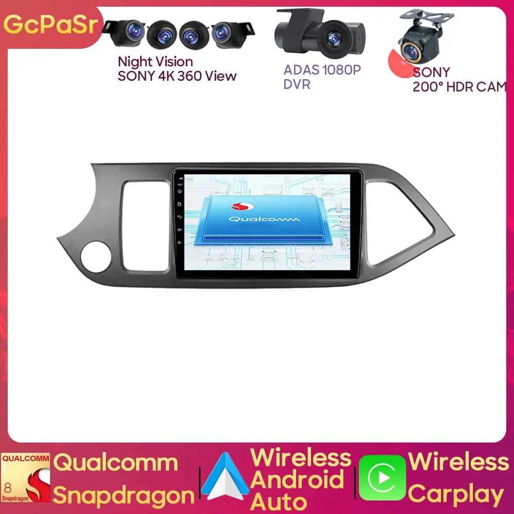 

Qualcomm Auto Car Radio Player For KIA PICANTO Morning 2011 - 2016 Android Navigation Audio Carplay Dash Cam CPU GPS NO 2din DVD