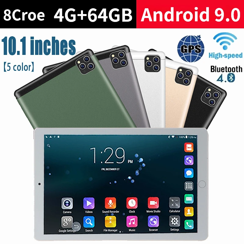2023 Hottest Sales Tablets Pad 4G-LTE Android 9.0 Bluetooth PC 4GB+64GB Ukuran:10.1 Inch Dual SIM Dengan GPS TABLETS