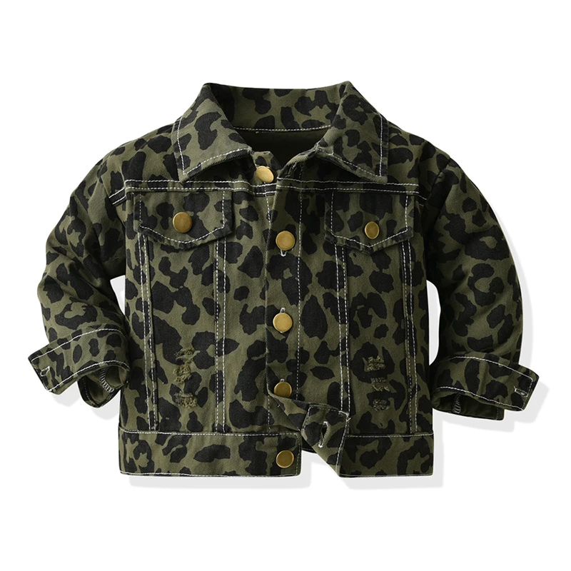 

Toddler Baby Denim Jacket for Girl Boy Fashion Flowers Print Long Sleeve Coat Spring Autumn Cotton Kids Clothes Girls Costumes