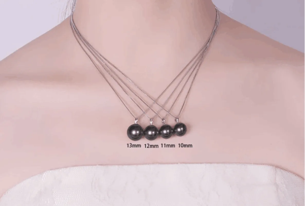 Женское ожерелье из серебра 113 пробы с жемчугом 18 дюймов 925-14 мм