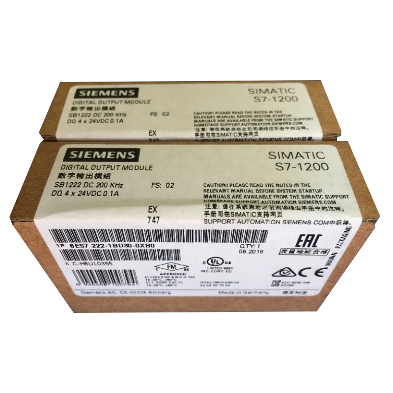 

SIEMENS SIMATIC S7-1200 SB1222 Signal board 6ES7221-3BD30-0XB0 6ES7221-3AD30-0XB0 6ES7222-1BD30-0XB0 6ES7222-1AD30-0XB0 SB1221