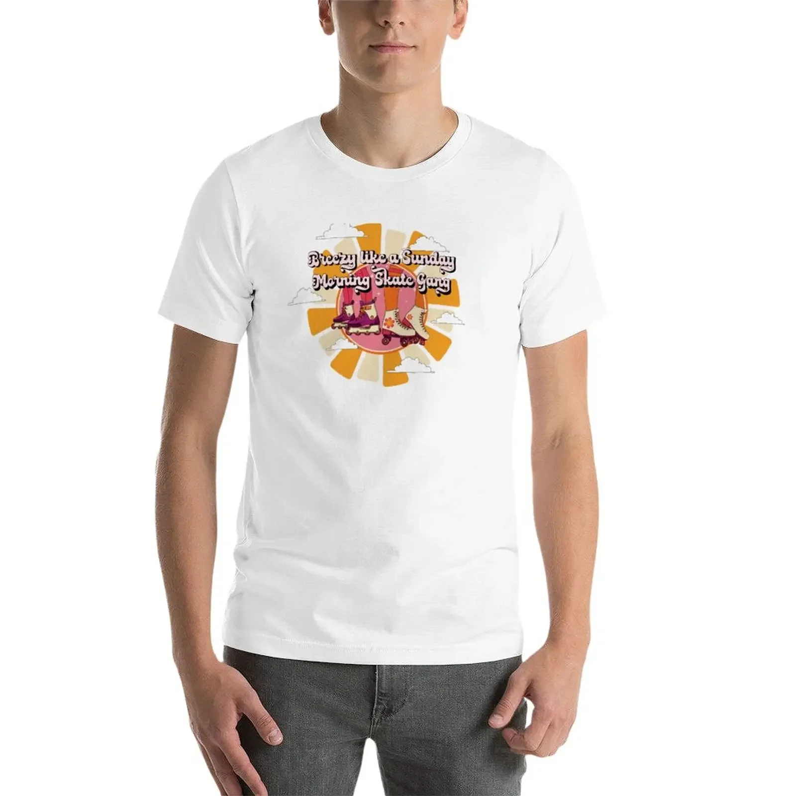 Мужская летняя футболка Breezy с надписью Like a Sunday Morning Skate Gang топы больших размеров