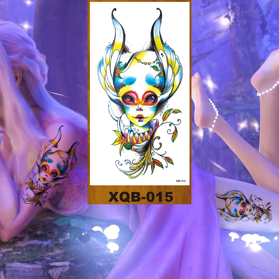 Временные тату-наклейки перо тотем тигр волк Лев король гепард для мужчин женщин