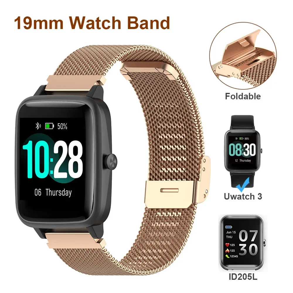 

Stainless Steel Watch Band for YAMAY SW023 SW021 SW020 Strap Metal Wristbands 19mm Replacement Bands for Veryfitpro ID205L ID205